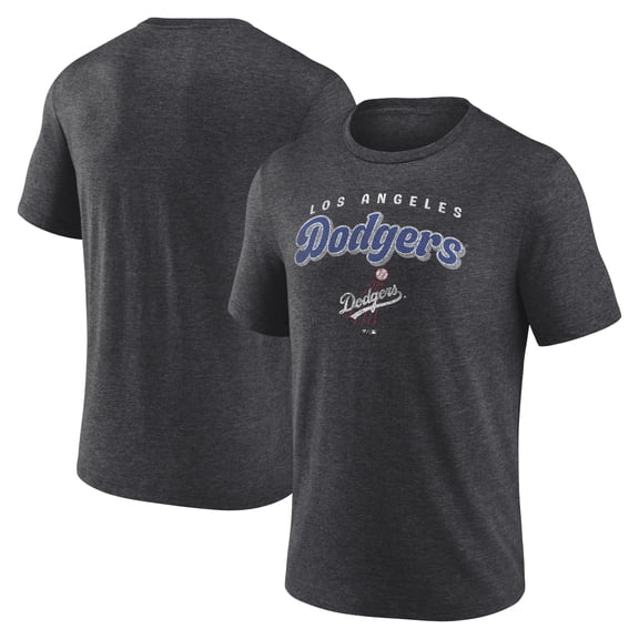 Men's Charcoal Los Angeles Dodgers Wonderment Tri-Blend T-Shirt