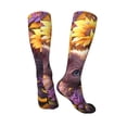 thumbnail image 5 of Lsque Sunshine Cute Cat Sunflower Printed Crew Socks Men's Women's LightWeight Thin Casual Calf Socks ,Knee High Socks,Cotton Socks, 5 of 9