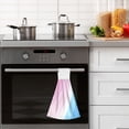 thumbnail image 4 of Yayeee Kitchen Hanging Hand Towels Set of 2 with Loop Bathroom Absorbent Tie Towel, Pink Gradient, 4 of 7