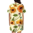 thumbnail image 3 of Kdxio Sunflowers And Butterflies Print Pajamas Sets for Women Short-Sleeved Pjs with Lounge Shorts Two Piece Sleepwear S-4XL, 3 of 8