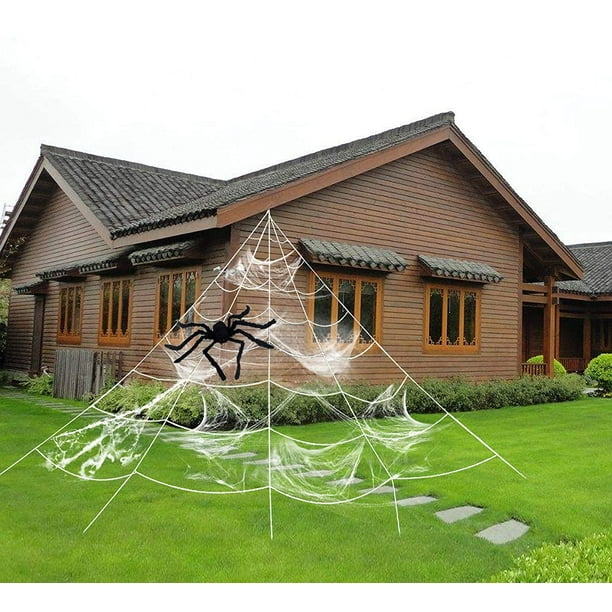 Outdoor Decorations Spider Decoration Triangular Mega Web With Stretch Cobweb Set Party Yard Decor Black 31 4 In Com Stretch Cobweb Set Party Yard Decor, Outdoor Spider Decorations