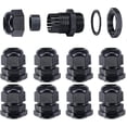 thumbnail image 1 of Prensaestopas M20 X 1,5 Paquete de 20 Prensaestopas de relleno de plástico Negro Ip68 Prensaestopas impermeables 6 mm-12 mm, 1 of 5