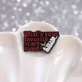 thumbnail image 5 of Horror Admission Ticket Enamel Pins I Always Time for Horror Brooches Lapel Badge Scary Movies Decor Jewelry Gifts for Friends, 5 of 5