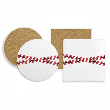 

Logo Danger Line No Entry Coaster Cup Mug Holder Absorbent Stone Cork Base Set
