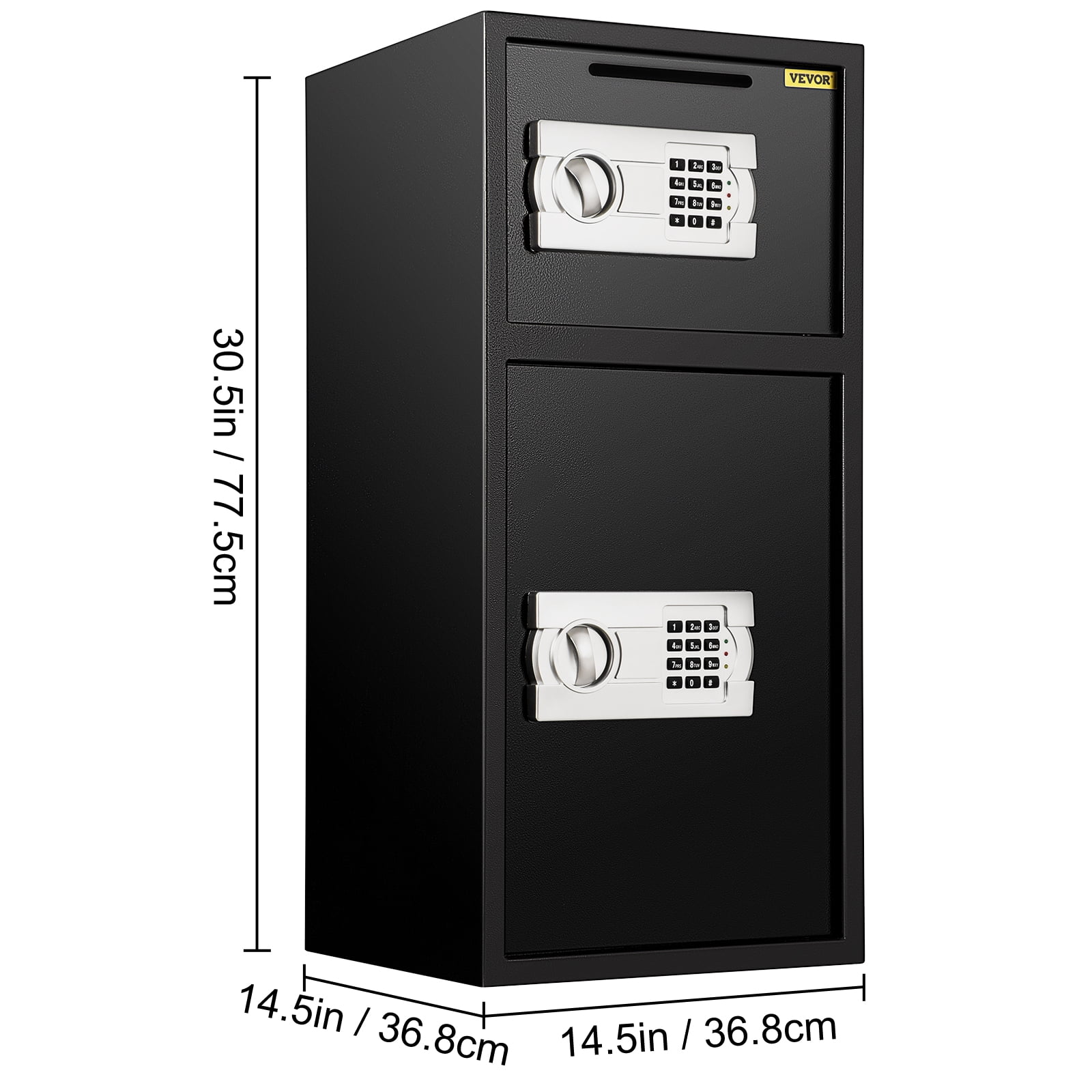 VEVOR Large Double Door Security Safe Box 2.6 Cubic Feet Steel Safe Box Strong Box with Digital Lock for Money Gun Jewelry Black