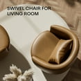 thumbnail image 6 of HomeZeer 360 Degree Swivel Barrel Chair Set of 2, Round Swivel Accent Chair Armchair, Modern PU Leather Upholstered Chairs for Living Room, Bedroom, Office, Brown, 6 of 7