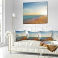thumbnail image 2 of Designart Quiet Evening Blue Beach - Seashore Throw Pillow - 18x18, 2 of 4