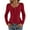 Red, variant on Women's Soft Knit Long Sleeve Tee Y2K Long Sleeve T Shirt Lace Trimmed Open Collar Slim Fit Base Shirt Top for An Y2K Style Loose Fit Lightweight Tunic Shirts Women Shirts Summer