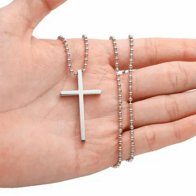 Gold-Plated Cross Pendant With 50cm Stainless Steel Chain - Men's & Women's Necklace