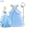 thumbnail image 3 of Disney vestido de princesa para niña, disfraz de Cenicienta, vestido de baile, disfraz de fiesta de Carnaval de Halloween, ropa de cumpleaños para niños de 2 a 10 años, 3 of 5