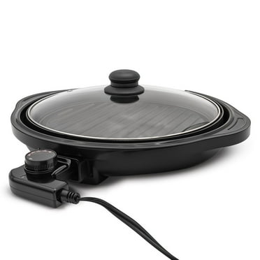 Elite CuisineEMG0151  11-inch Electric Indoor Grill with Tempered Glass Lid