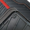 thumbnail image 2 of Rally 4-Piece Black with Red Carbon Fiber Stripe & Piping All-Weather Rubber Floor Mat Set – Heavy Duty Universal Trim-to-Fit Car, SUV & Truck Mats, 2 of 5