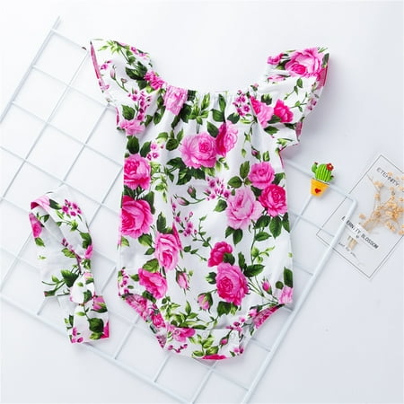 

Gubotare Baby Bodysuit Girl Baby Outfit First Hooded Romper One-Piece Jumpsuit for Toddler Boys Girls Hot Pink 3-6 Months