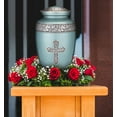thumbnail image 6 of Honorary Memorials Turquoise Sacred Cross Cremation Urn for Human Ashes - Handmade Cremation Urn - Adult Size Burial Urn - Plastic Bag and Satin Bag for Urn and for Ashes Included, 6 of 7