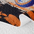 thumbnail image 5 of Castle Fairy Motocross Style Dirt Bike Twin Quilt Set for Boys,Checkered Flag Art Twin Coverlet Set,Orange Blue, 5 of 7