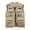 Khaki, variant on Men's Vest Mesh Lined Zip-up Utility Waistcoat with D-Ring and Multi-Pocket Breathable Outdoor Hiking Vest