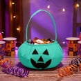 thumbnail image 6 of Halloween Pumpkin Candy Bags Non Woven Halloween Treats Bags Goodie Bucket Candy Tote for Costume Favors Party Supplies Treat Gifts Mint Green, 6 of 7