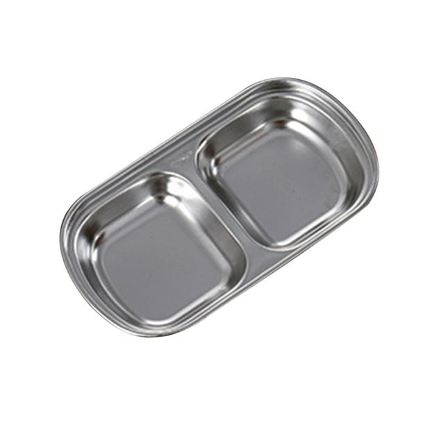 Plato para Salsa Acero Inoxidable 304 FLhrweasw Bandeja para Servir Aperitivos 2 Rejillas