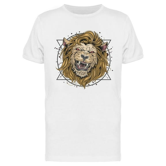 Angry Lion Head Tattoo  T-Shirt Men -Image by Shutterstock, Male 3X-Large