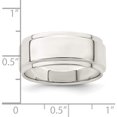 thumbnail image 3 of Sterling Silver Ss 8mm Flat With Step Edge Size 5 Band Made In United States qwfe080-5, 3 of 5
