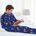thumbnail image 6 of Hirioo Jellyfish colorful for Men's Pajama Sets 2 Piece Pjs Men's Long-Sleeved Pajama Set Button Down Sleepwear,S-XXL-XX-Large, 6 of 7