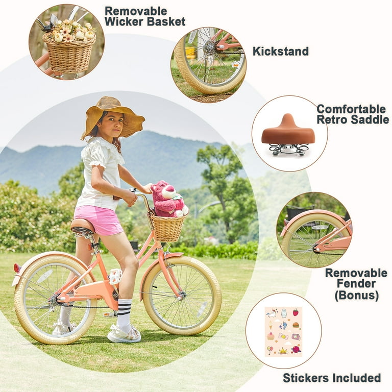 Glerc 20 inch Bicycle for Kids Girls, Little Molly, Suitable for 7