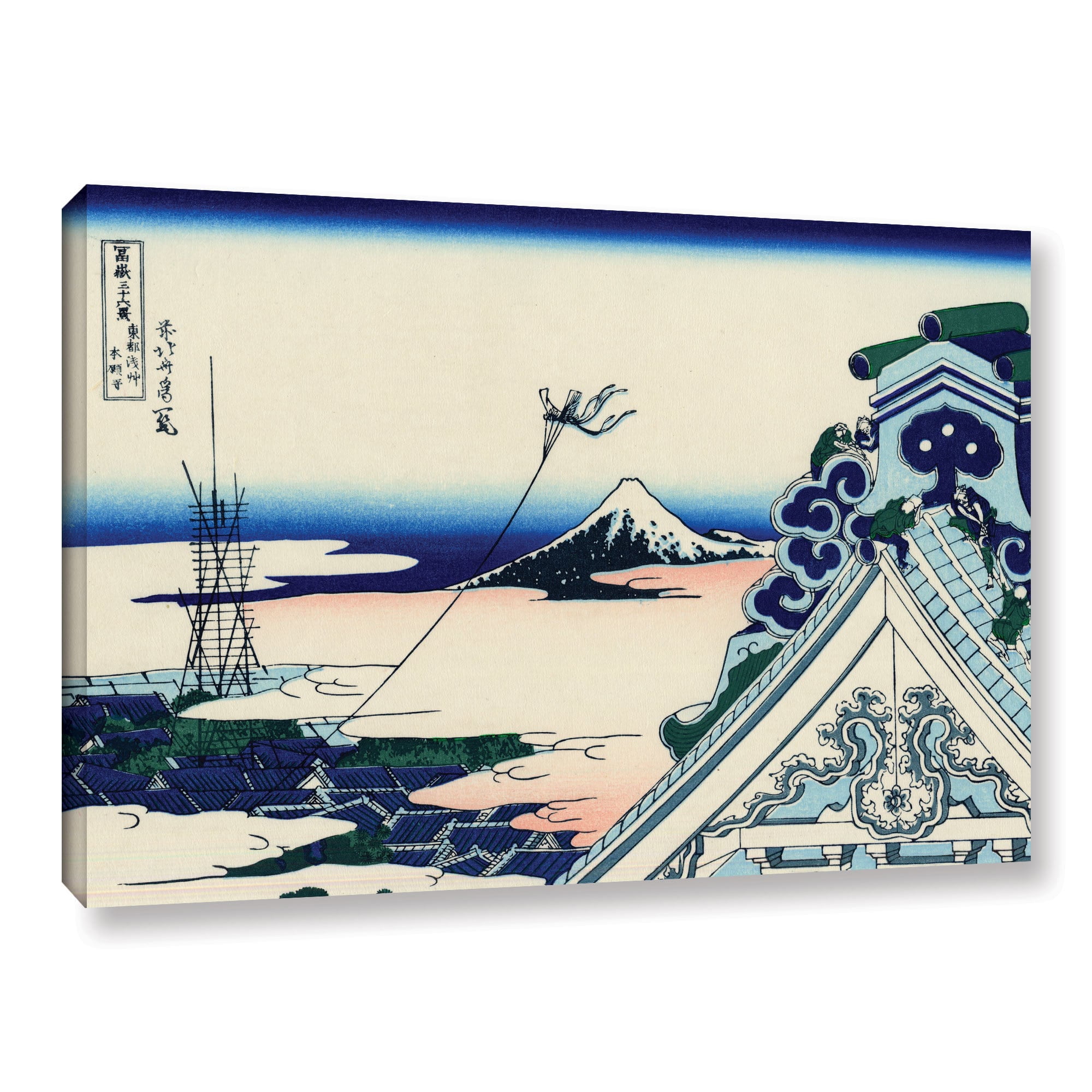 ArtWall Katsushika Hokusai "Asakusa Honganji Temple in the Eastern Capital" Gallery-Wrapped Canvas