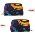 thumbnail image 3 of Picia Playful Ghosts Night Sky Print Leather Makeup Bag Make Up Bag Travel Toiletry Bag for Her Girlfriend Teacher Teen Girl Gifts, 3 of 8