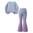 thumbnail image 5 of Enjoytime Girls 2 Piece Outfits Crew Neck Long Sleeve Sweatshirt Flared Pants Tracksuit Sets Casual Kids Clothes for Fall Winter, 5 of 8
