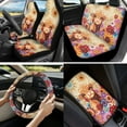 thumbnail image 2 of Yuyamidu Highland Cow Car Seat Covers Full Set of 13 Colorful Dahlia Steering Wheel Cover Seat Belt Pads Armrest Cover Auto Cup Holders Lip Gloss Holder Keychain Automobile Interior Sets, 2 of 6