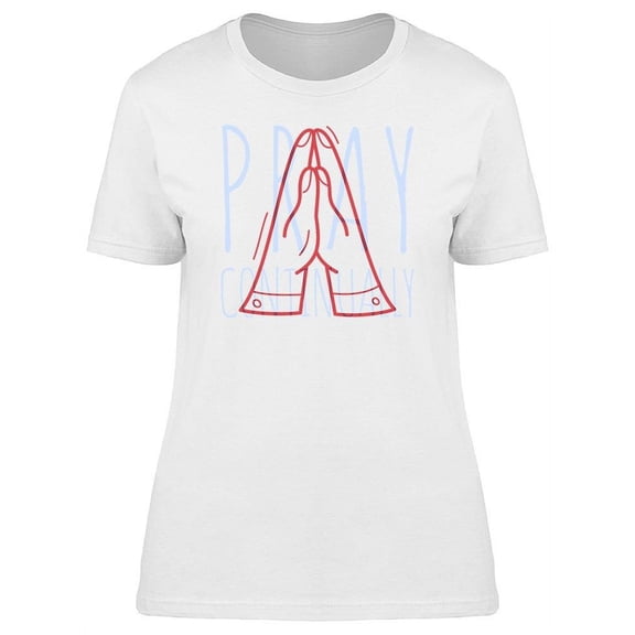 Doodle Pray Hand Graphic T-Shirt Women -Image by Shutterstock, Female Medium