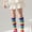 Purple, variant on FSYBOA Girls Cotton Socks Size 10T, Stretch Fashion Breathable Daily Wear Kids Knee High Socks Pink