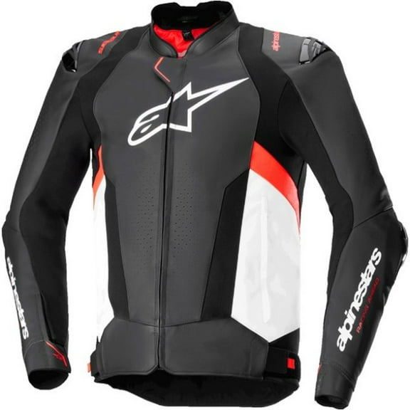 Alpinestars Missile v3 Leather Men's Street Motorcycle Jackets - Black/White/Red / 48