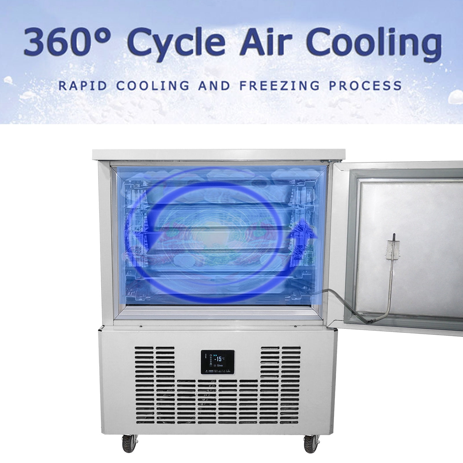 Kolice Commercial 5 Trays Blast Chiller Freezer, Blast Freezer, Chest Freezer, Batch Freezer -40C (-40°F)for Restaurant, Hotel Kitchen