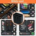 thumbnail image 6 of HAIDAIYA 45 Pack Drawer Organizer Trays Set, 3 Sizes Plastic Divider Storage Bins for Desk, Makeup, Tool Box, Jewelry (Black), 6 of 7