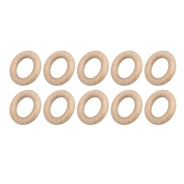 30 anillos de madera de haya, colgante de anillo circular de madera lisa para manualidades, fabricación de joyas, 5,5 cm/2,2 pulgadas