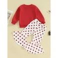 thumbnail image 4 of Suealasg Toddler Girl Valentine's Day Outfits Set Clothes 6M 1T 2T 3T Kids Girl Long Sleeve Letter Print Sweatshirt + Heart Print Pants Set 2Pcs Casual Spring Clothing for Baby Girl, 4 of 9