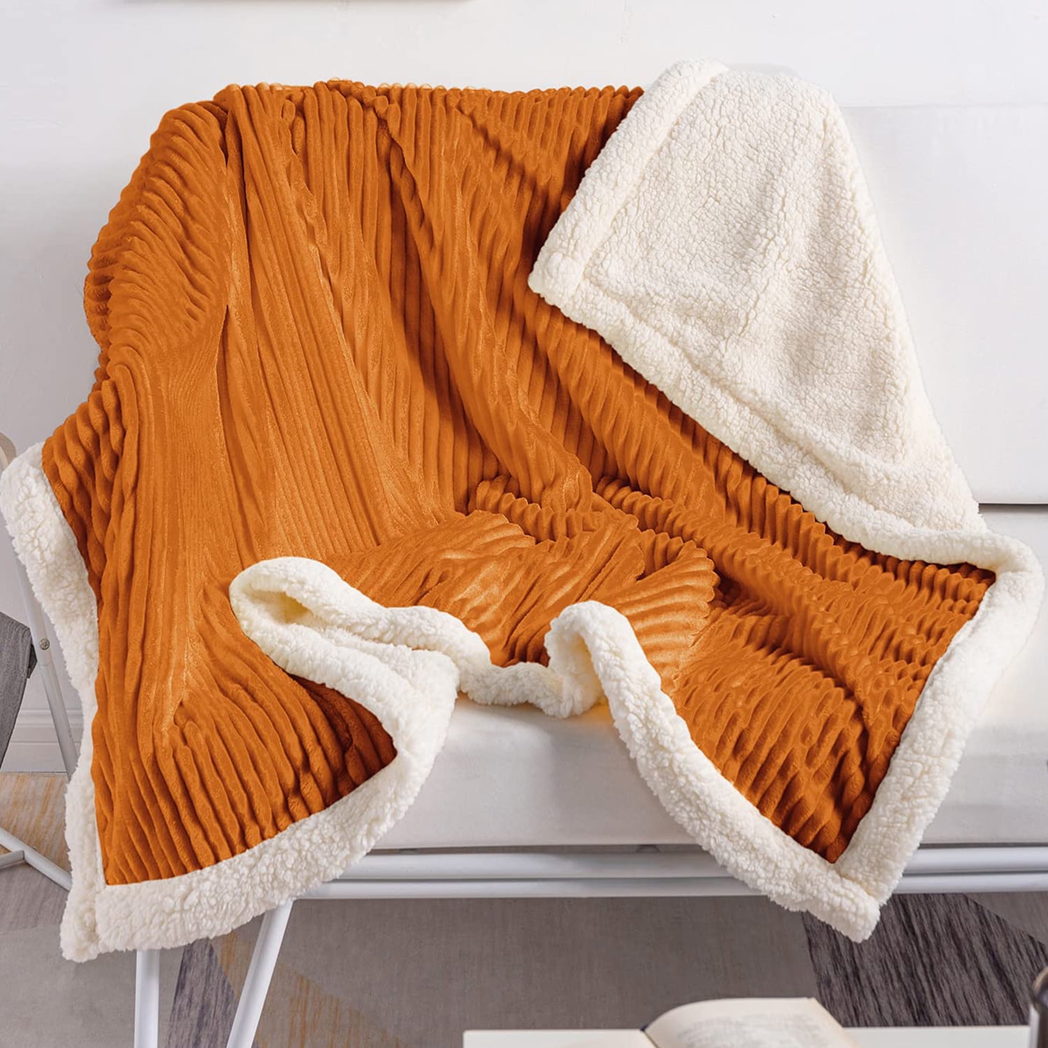 DISSA Sherpa Fleece Blanket Fuzzy Soft Throw Blanket Warm Cozy Blankets for Couch Sofa Bed