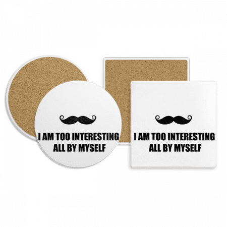 

Joking Self Description Too Interesting Coaster Cup Mug Holder Absorbent Stone Cork Base Set