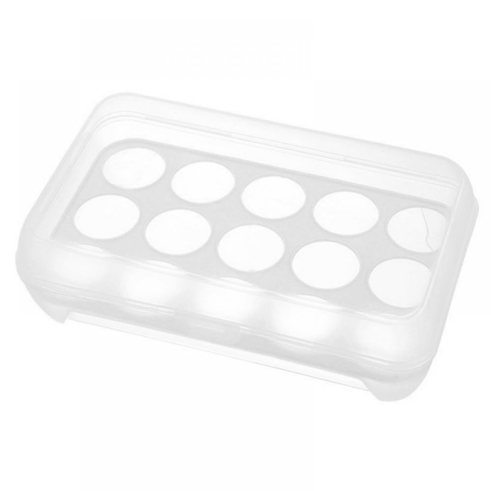 Egg Holder, Single Layer Deviled Egg Tray with Lid Egg Carrier Box  Dispenser Container for 15 Eggs 