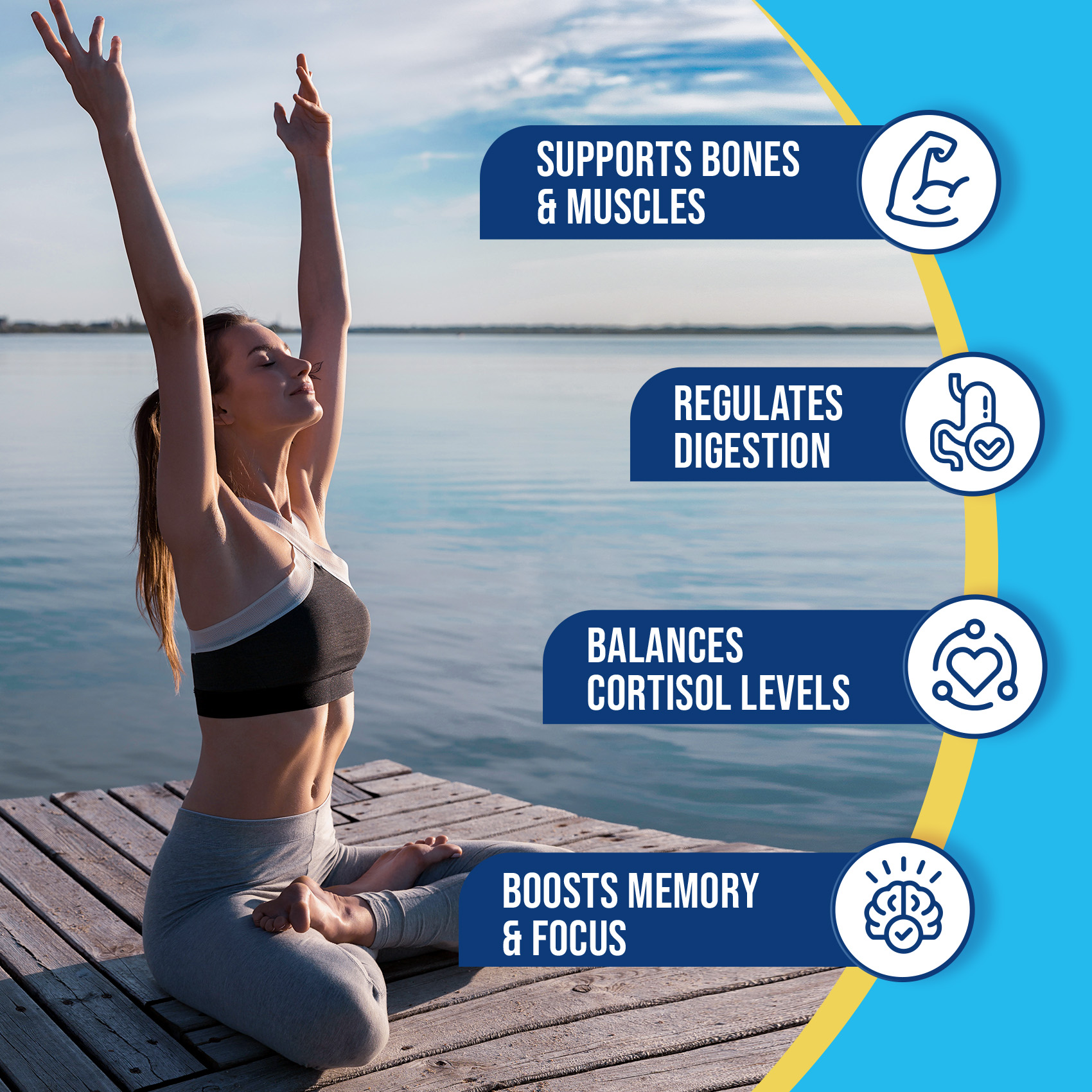 Venture Pal Calming Powdered Drink Mix, Magnesium Glycinate, Ashwagandha, L-Theanine,Vitamin D, Lions Mane, Sugar Free Magnesium Supplement Blend for Relax & Focus, Non GMO, Vegan, On The Go