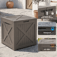thumbnail image 2 of MINDYES 35 Gallon Resin Deck Box, Lockable Outdoor Storage Container, Water Resistant for Patio Cushions, Beige, 2 of 8