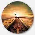 thumbnail image 1 of Designart 'Junction of Railways Track' Horloge Murale Moderne, 1 of 6