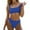 Blue, variant on Jacenvly 2024 Plus Size Bikini Swimsuits for Women Skin-Friendly Women's New Fashion Split Swimsuit Casual Swimsuit Solid Cozy Summer Beach Dresses Army Green