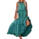 thumbnail image 3 of 2025 Vestido largo sin mangas para mujer, vestido de playa informal con volantes fluidos, vestido de poliéster de cintura alta, tallas S-XXL, 3 of 8