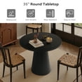 thumbnail image 5 of KithKasa 35'' Wood Round Dining Table for 2-4, Modern Farmhouse Kitchen Table, Small Circle Dining Tables with Pedastal for Kitchen Living Room,Space Saving,Black, 5 of 7
