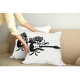 thumbnail image 2 of Ambesonne Music Throw Pillow Cover 2 Pack, Feathers and Electric Guitar, 18", Charcoal Grey and White, 2 of 5