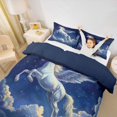 thumbnail image 3 of Erosebridal Magic Animal Unicorn With Wings Queen Duvet Cover Set,Universe Starry Sky Kids Bedding For Girls,Reversible Navy Blue 3 Pieces,No Comforter, 3 of 6