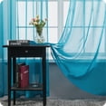 thumbnail image 5 of Deconovo Traditional Blue Ombre Rod Pocket Sheer Curtains, 52 x 52 in (2 Panels), 5 of 6