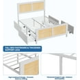 thumbnail image 3 of Rattan Bed Frame with Headboard, 4 Storage Drawers, Metal Slats, 3 of 7